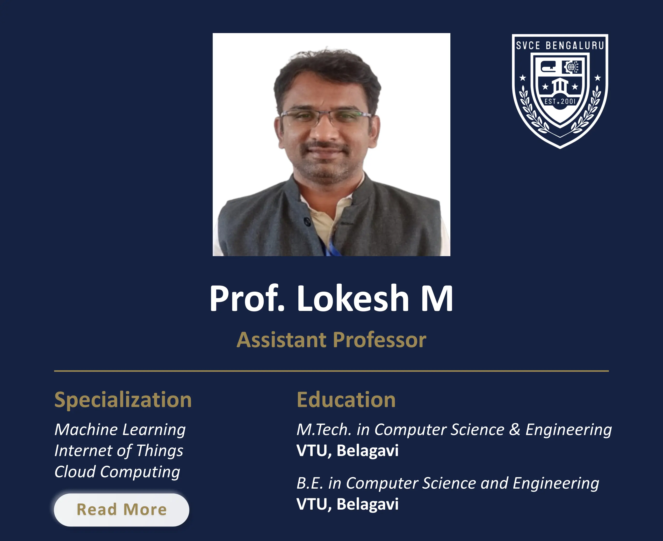 Mr. Lokesh M - Assistant Professor