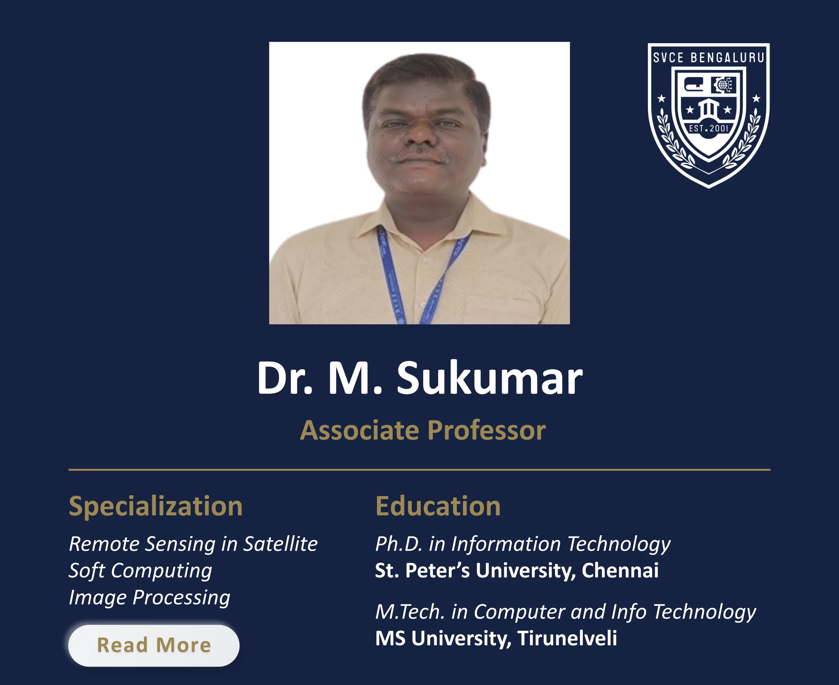 Dr. Sukumar - Professor