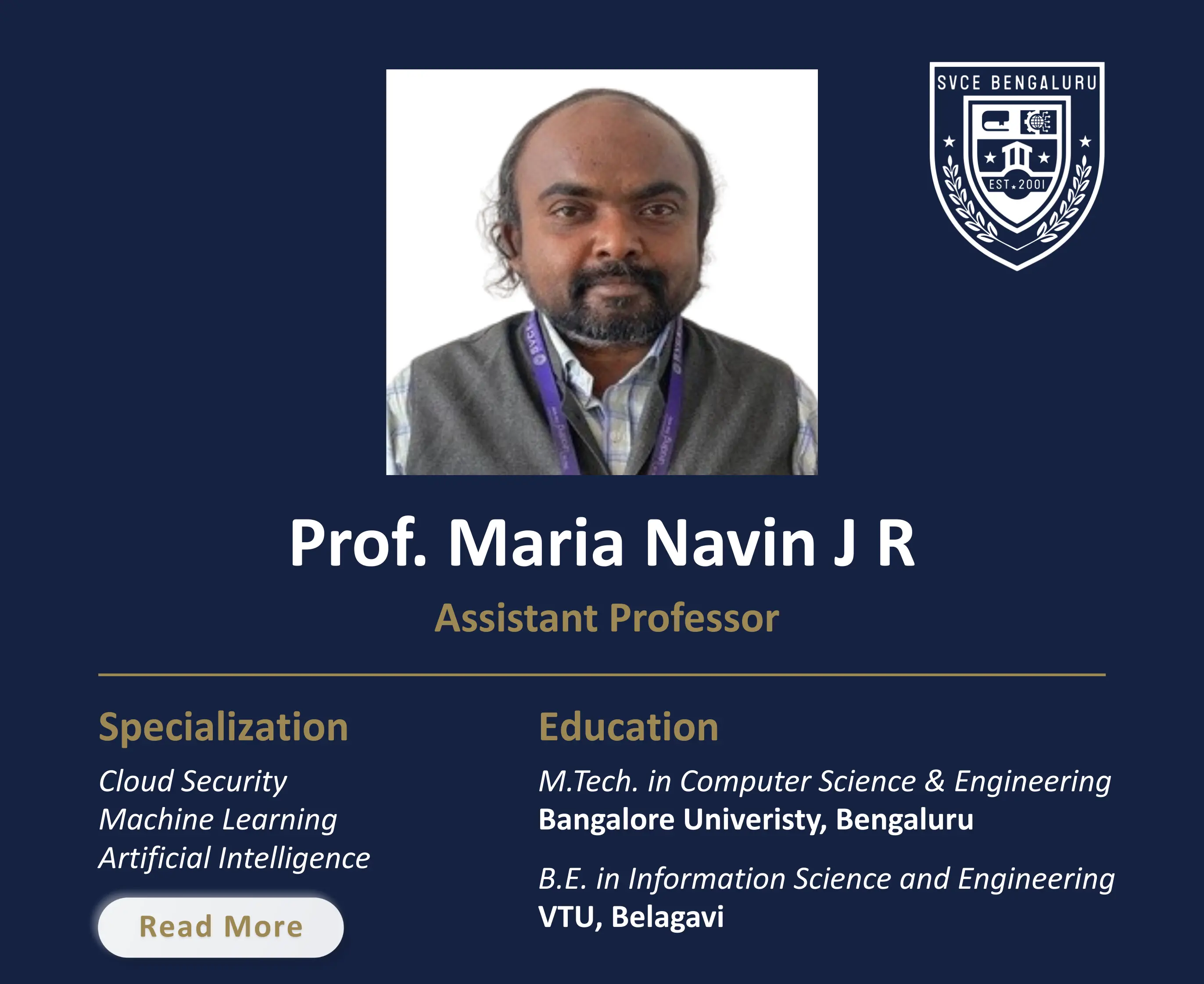 Mr. Maria Navin J R - Associate Professor