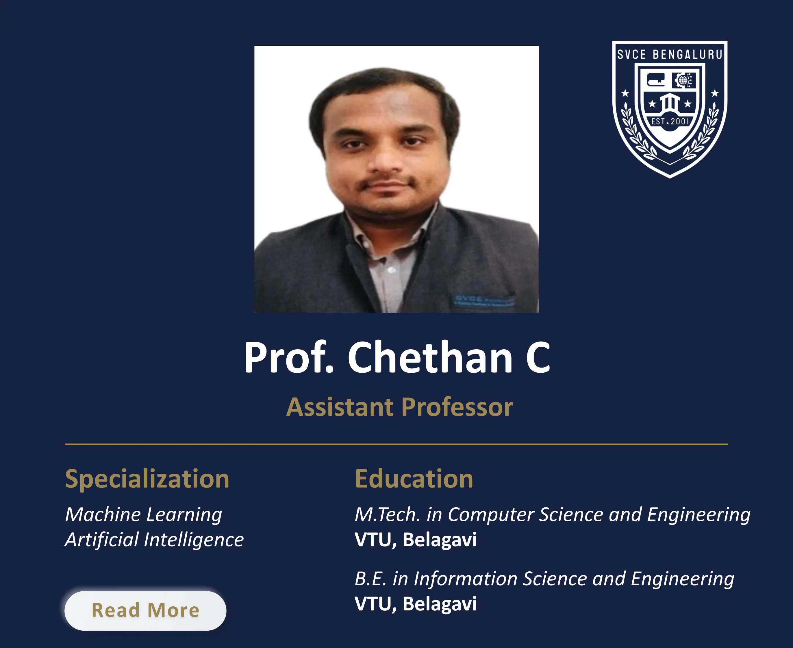 Mr. Chethan C - Assistant Professor