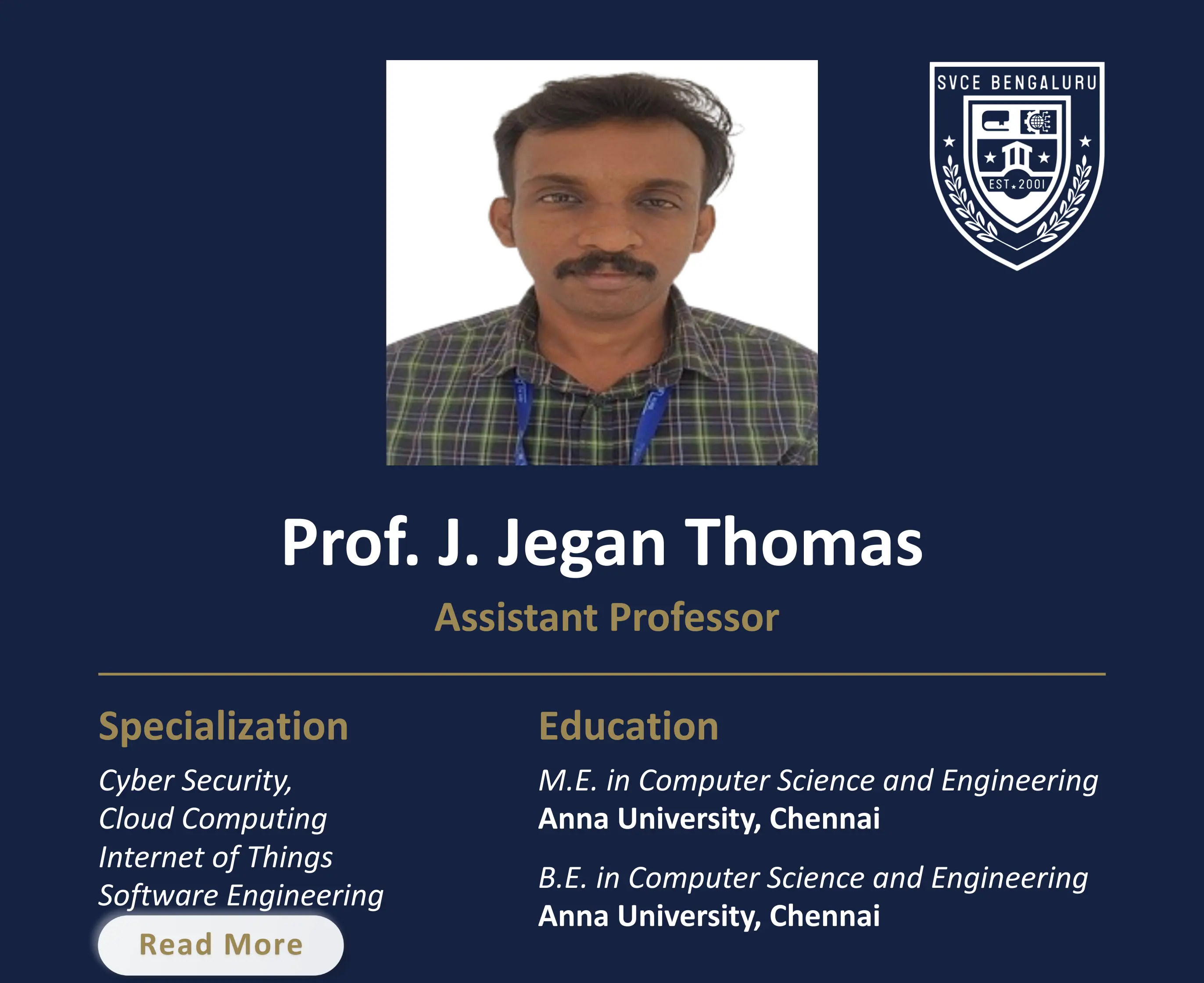 Mr. Jegan Thomas - Assistant Professor