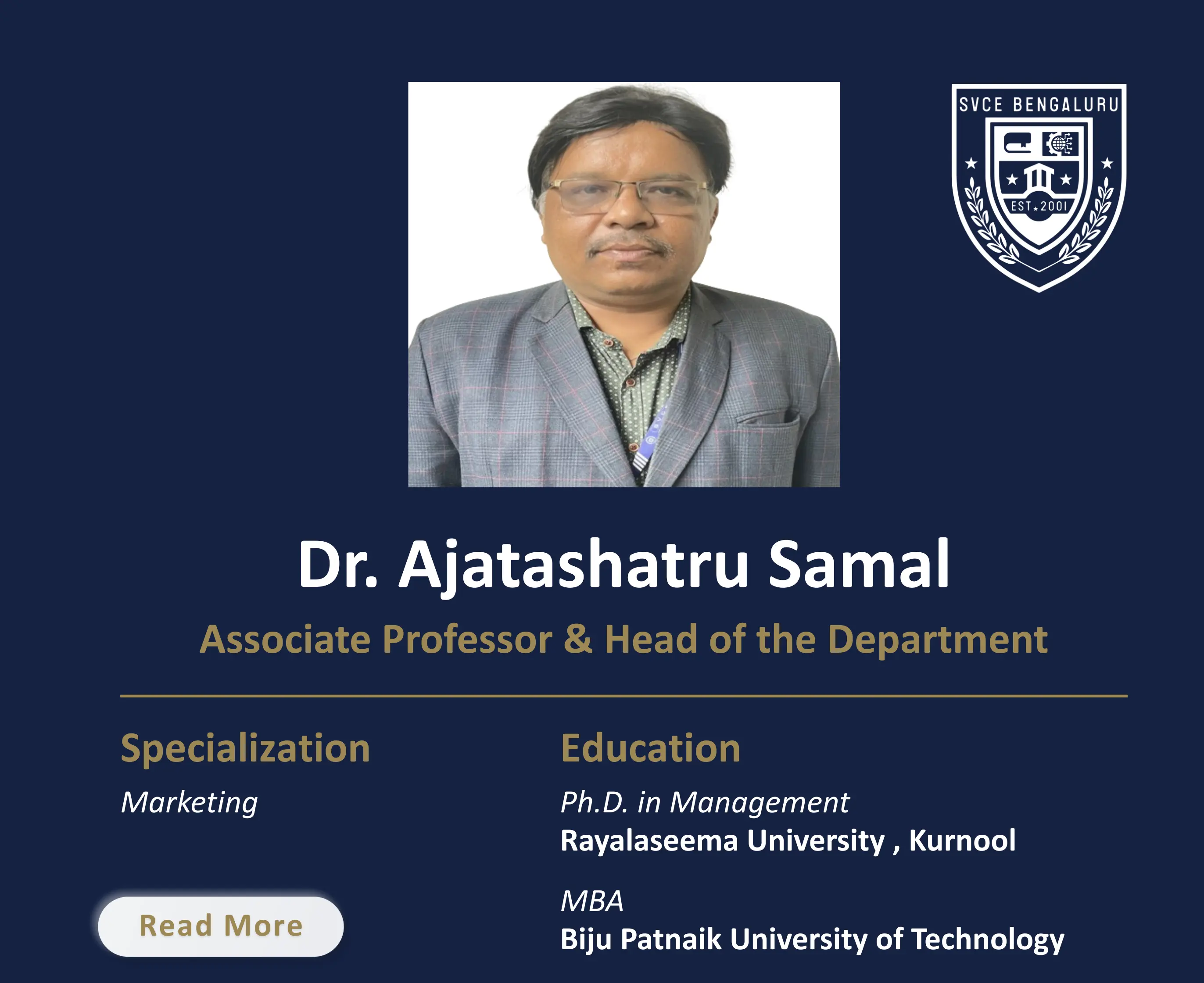 Dr. Ajatashatru Samal - Associate Professor & HOD