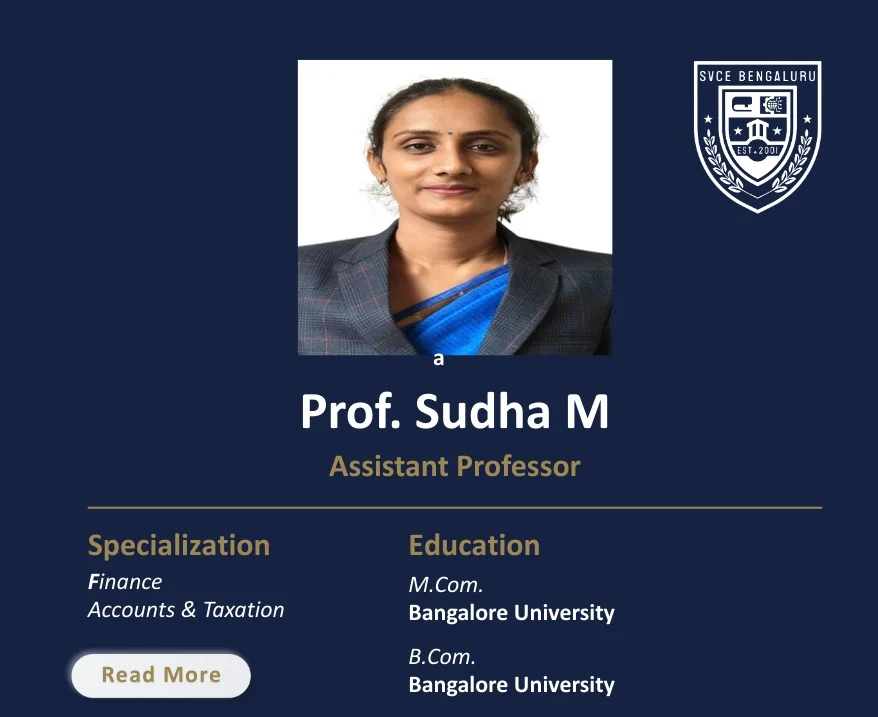 Mrs. Sudha M - Assistant Professor