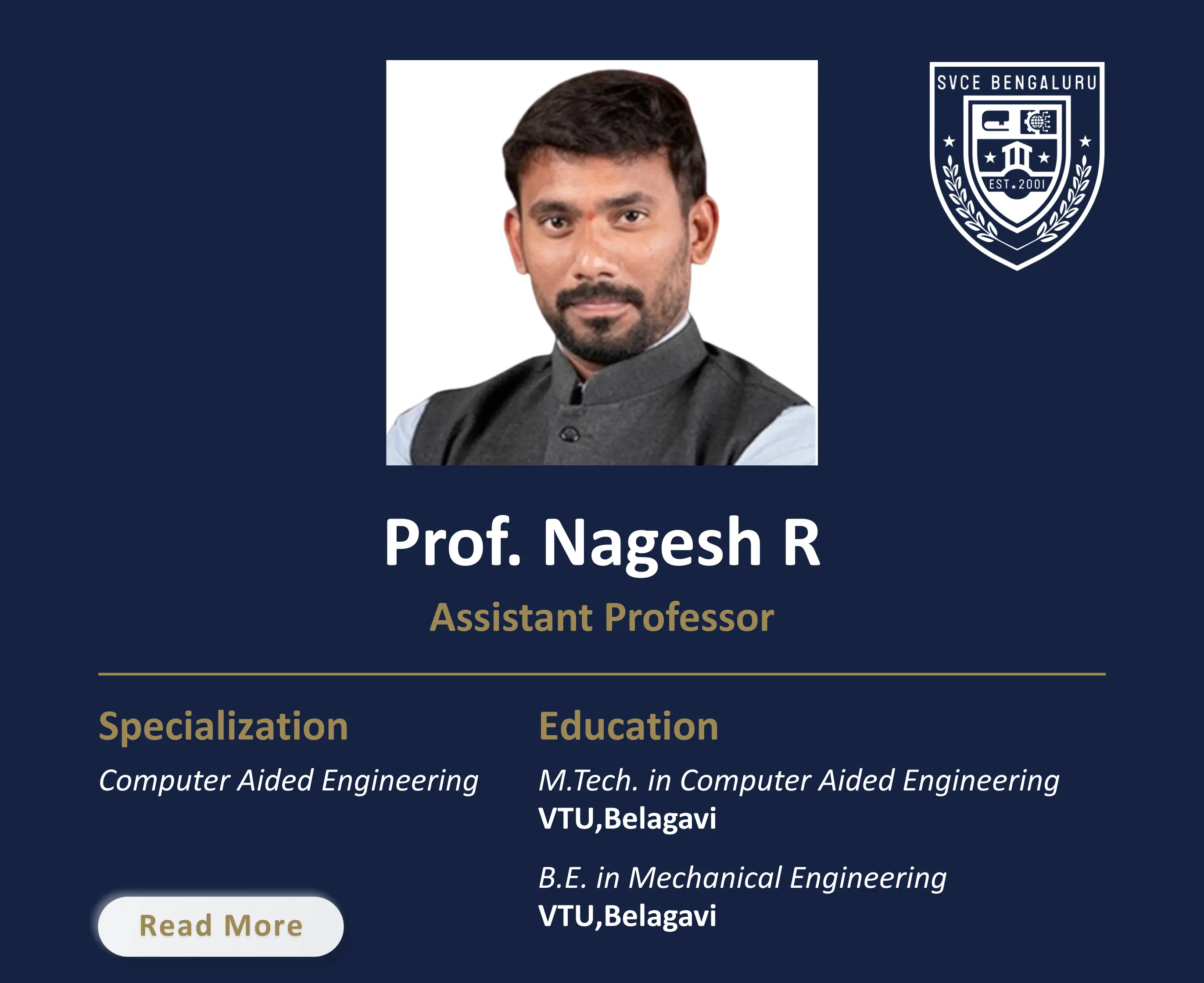 Mr. Nagesh R - Assistant Professor