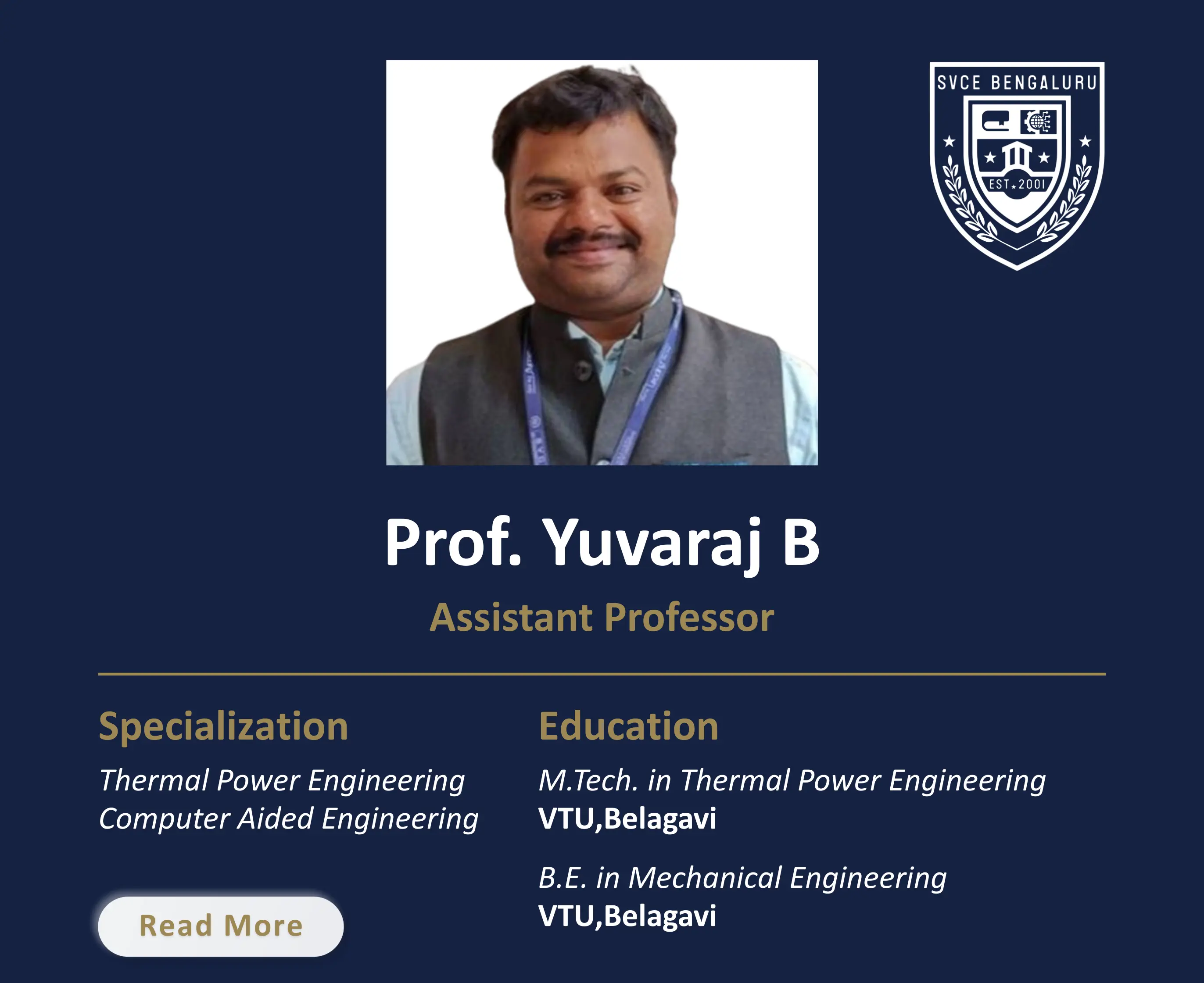 Mr. Yuvaraj B - Assistant Professor