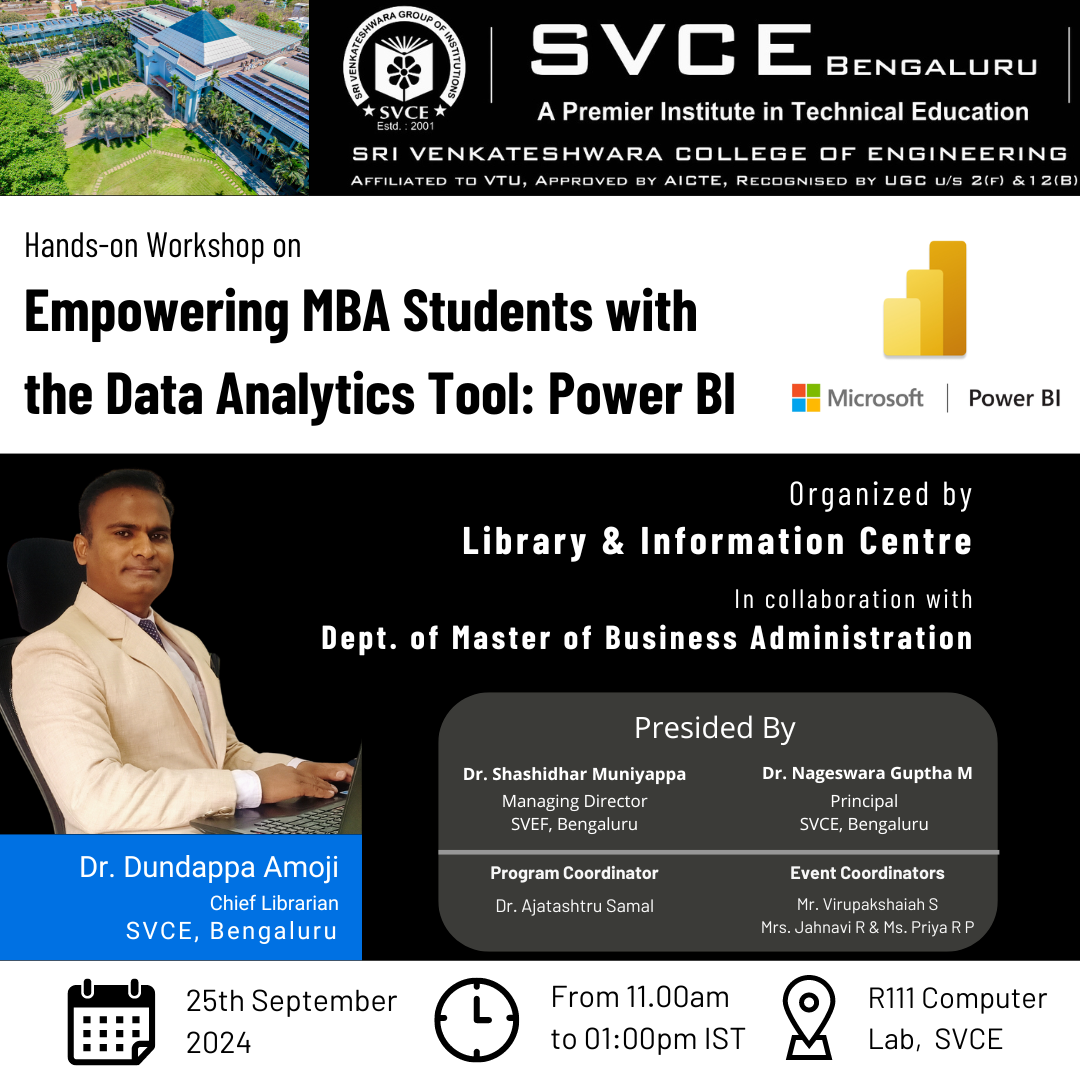 Hands-on Workshop on Empowering MBA Students with the Data Analytics Tool: Power BI